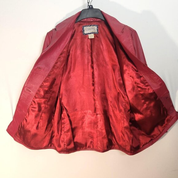 Women's Vintage Starling Germany Leather 3 Button Metro Blazer Size: 16 - Picture 7 of 16